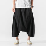 QDBAR Summer Loose Low-crotch Baggy Cropped Pants