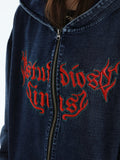 QDBAR [Insstudios] Gothic Letter Logo Denim Jacket Na1631