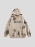 QDBAR [Insstudios] Spray Paint Logo Loose Hoodie Na1634