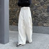 QDBAR Retro Woolen Wide Leg Pants