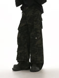 QDBAR multi-pocket loose casual pants na1043