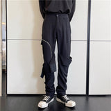 QDBAR Casual Pants With Irregular Patch