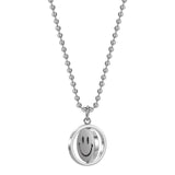 QDBAR Reversible Smiley Sad Face Pendant Necklace