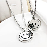 QDBAR Reversible Smiley Sad Face Pendant Necklace