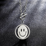 QDBAR Reversible Smiley Sad Face Pendant Necklace