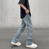 QDBAR Skinny Jeans for Men Y2k Streetwear Autumn Casual Fashion Slim Designer Trousers Street Slim Spliced Stacked Denim Pants Winter