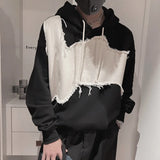 QDBAR Autumn Men's Patchwork Pullover Hoodies 2024 New Hip Hop Fashion Hooded Sweatshirts Hombre Y2K Streetwear Hoody Clothing
