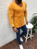 QDBAR 2024 Fall Fashion Men's Sweater Spring and Autumn New Solid Color Slim V-Neck Neutral Casual Large Size Sweater