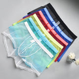 QDBAR Men's Boxers Panties Man See Through Boxershorts Men U Pouch Mesh Panties Gay Sexy Underwear Men Hombre Boxers Lingerie