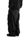 QDBAR Classic Design Multi Flap Pockets Cargo Pants,Men's Loose Fit Drawstring Cargo Pants，For Skateboarding,Street,Outdoor Camping