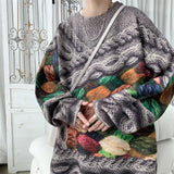 QDBAR 3D Printing Casual O-neck Sweater Coats Men Harajuku Unisex Fashion Loose Knitted Pullovers Autumn Winter New Men's Knitwear