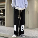 QDBAR Letter Pants Women Streetwear Cool Girl High Waist Trousers harem AB sweatpants joggers women cargo sweat pants korean pantalon