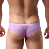 QDBAR Sexy Men's Boxers Shorts Man Lace Boxer Underwear Sissy Penis Pouch Boxer Briefs Men Lingerie Breathable Male Panties Hombre