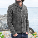 QDBAR Winter Outdoor Knitwear Men Outfits Knitted Lapel Button-up Solid Color Sweater Jacket for Mens 2024 Spring New Casual Knit Coat