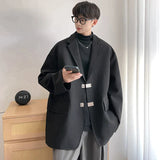 QDBAR 2024 Fall Fashion Oversized High Grade Blazers Men Trendy Leisure Loose Suit Jackets Male Daily Simple Streetwear All-match Korean Suit-tops