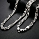 QDBAR Hot fine Width 6MM chain 925 Sterling Silver Necklaces for Women Men Charm fashion Jewelry wedding Party Holiday gift 50-60cm