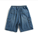 QDBAR Summer Men Denim Short Streetwear Vintage Korean Harajuku Pocket Jeans Shorts Hip Hop Cargo Pants Oversized Bottoms Male Clothes