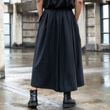 QDBAR  Japan Streetwear Fashion Loose Casual Wide Leg Pant Men Punk Hip Hop Gothic Skirt Pants Black Harem Trousers Genderless Clothes