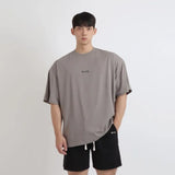 QDBAR 2024 New Summer Fashion Trend Short Sleeve Simple and Comfortable Round Neck Letter Printing Relaxed Men's Versatile T-shirt