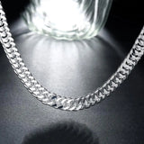 QDBAR Hot fine Width 6MM chain 925 Sterling Silver Necklaces for Women Men Charm fashion Jewelry wedding Party Holiday gift 50-60cm