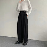 QDBAR  2024 New Black Suit Pants Men Fashion Social Mens Dress Pants Korean Loose Oversized Wide Leg Pants Mens Formal Trousers M-2XL