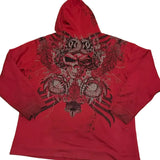 QDBAR Y2k Hoodie Winter New Gothic Red Skull Printing Hip Hop Casual Sweatshirt Fashion Personality Retro Hoodies Women Men Streetwear