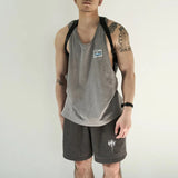 QDBAR Cotton Casual Vest Men Sexy Y2k Tank Top Summer Sports Fitness Loose Sleeveless T-Shirt High Street Hip Hop Camisole Suspenders