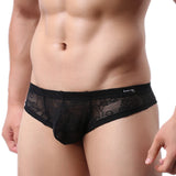 QDBAR Sexy Men's Boxers Shorts Man Lace Boxer Underwear Sissy Penis Pouch Boxer Briefs Men Lingerie Breathable Male Panties Hombre