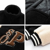 QDBAR Streetwear Trend Thick Warm Coats Winter Men's and Women's Couple Clothes Classic Fashion Warm Fleece Baseball Jacket for Men