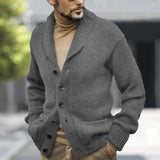 QDBAR Men Winter Business Slim-Fit Sweater Jacket Autumn Fashion Lapel Single-breasted Long Sleeve Sweater Cardigan Men Knitted Top