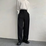 QDBAR  2024 New Black Suit Pants Men Fashion Social Mens Dress Pants Korean Loose Oversized Wide Leg Pants Mens Formal Trousers M-2XL