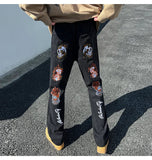 QDBAR American Vintage Jeans Men Y2K Spring Skinny Jeans Men Hiphop Fashion High Street Vibe Drape Pants Washed Straight Flared Pants