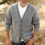 QDBAR Vintage Sweater Cardigan Mens New Spring Casual Buttoned V Neck Knit Jacket for Men Winter Fashion Knitting Coats Men's Knitwear