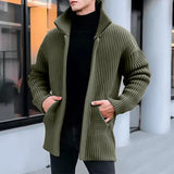 QDBAR 2023 Fall Winter Mens Sweater Jacket Casual Long Sleeve Lapel Thickend Knitted Cardigans Fashion Men Clothes Sweaters Streetwear
