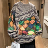 QDBAR 3D Printing Casual O-neck Sweater Coats Men Harajuku Unisex Fashion Loose Knitted Pullovers Autumn Winter New Men's Knitwear