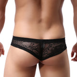 QDBAR Sexy Men's Boxers Shorts Man Lace Boxer Underwear Sissy Penis Pouch Boxer Briefs Men Lingerie Breathable Male Panties Hombre