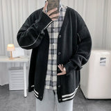 QDBAR Cardigan Men Ropa Para Hombre Autumn Winter Fashion All-match V-neck Knitwear Casual Harajuku Simple Daily College Loose Male