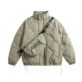 QDBAR Stand-up Collar Puffer Jacket with Shoulder Bag