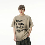 QDBAR Text Print Short Sleeve T-shirt