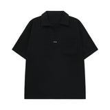 QDBAR V-neck Short-sleeved Polo Collar T-shirt