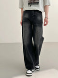QDBAR Washed Black Wide-leg Jeans