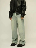 QDBAR Washed Oversize Wide-leg Straight-leg Jeans