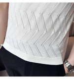 QDBAR Zig-Zag Knitted T-Shirt