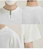 QDBAR Zip Round Neck Short Sleeve T-shirt