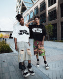 QDBAR New Trendy Streetwear Tops Hip-hop Punk Letter Printed Oversized T-shirt Men Harajuku Retro Casual Loose Cotton Short-sleeved