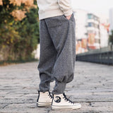 QDBAR Vintage Casual Elastic Waist Pants