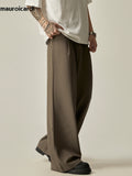 QDBAR Spring Autumn Long Loose Casual Black Baggy Wide Leg Pants Men with Colorful Buttons Luxury Designer Emo Clothing