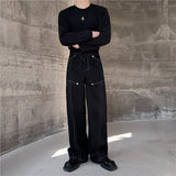 QDBAR Topstitched Metallic Layered Cargo Pants