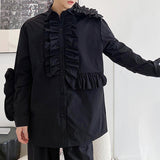 QDBAR Retro Ruffled Long Sleeve Shirt