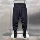 QDBAR High Waisted Black Casual Trousers